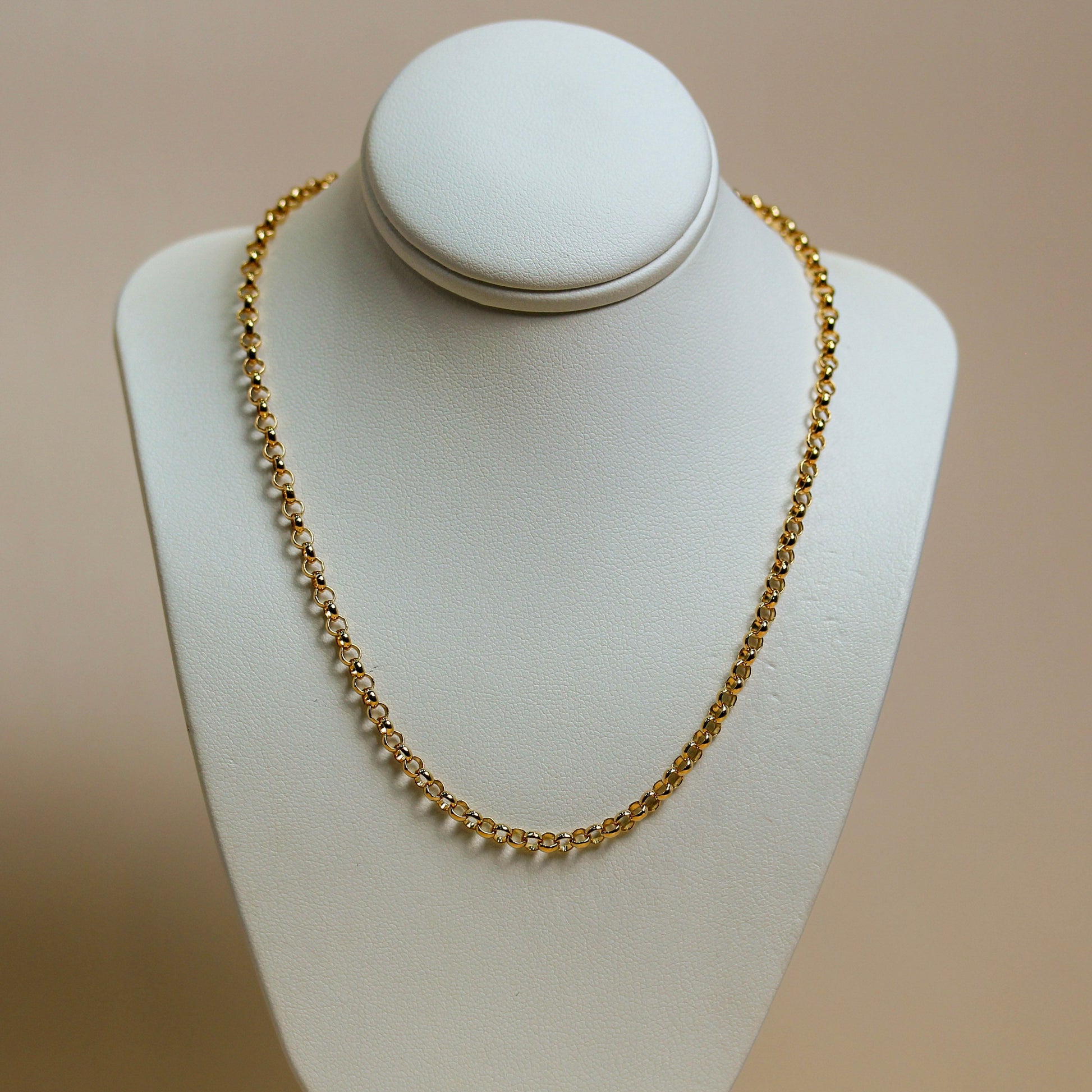9ct solid yellow gold bold belcher chain necklace with polished ball connectors, available in 45cm and 50cm — Jon Crosbie Jeweller
