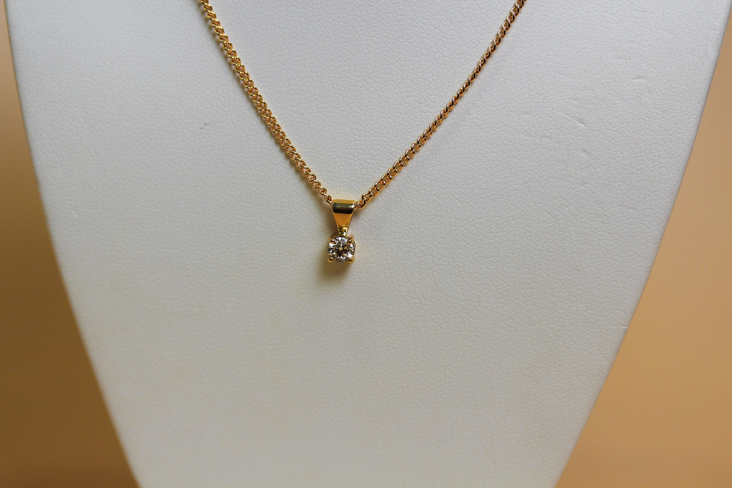 0.26ct Lab Diamond Solitaire Pendant in 9ct Yellow Gold