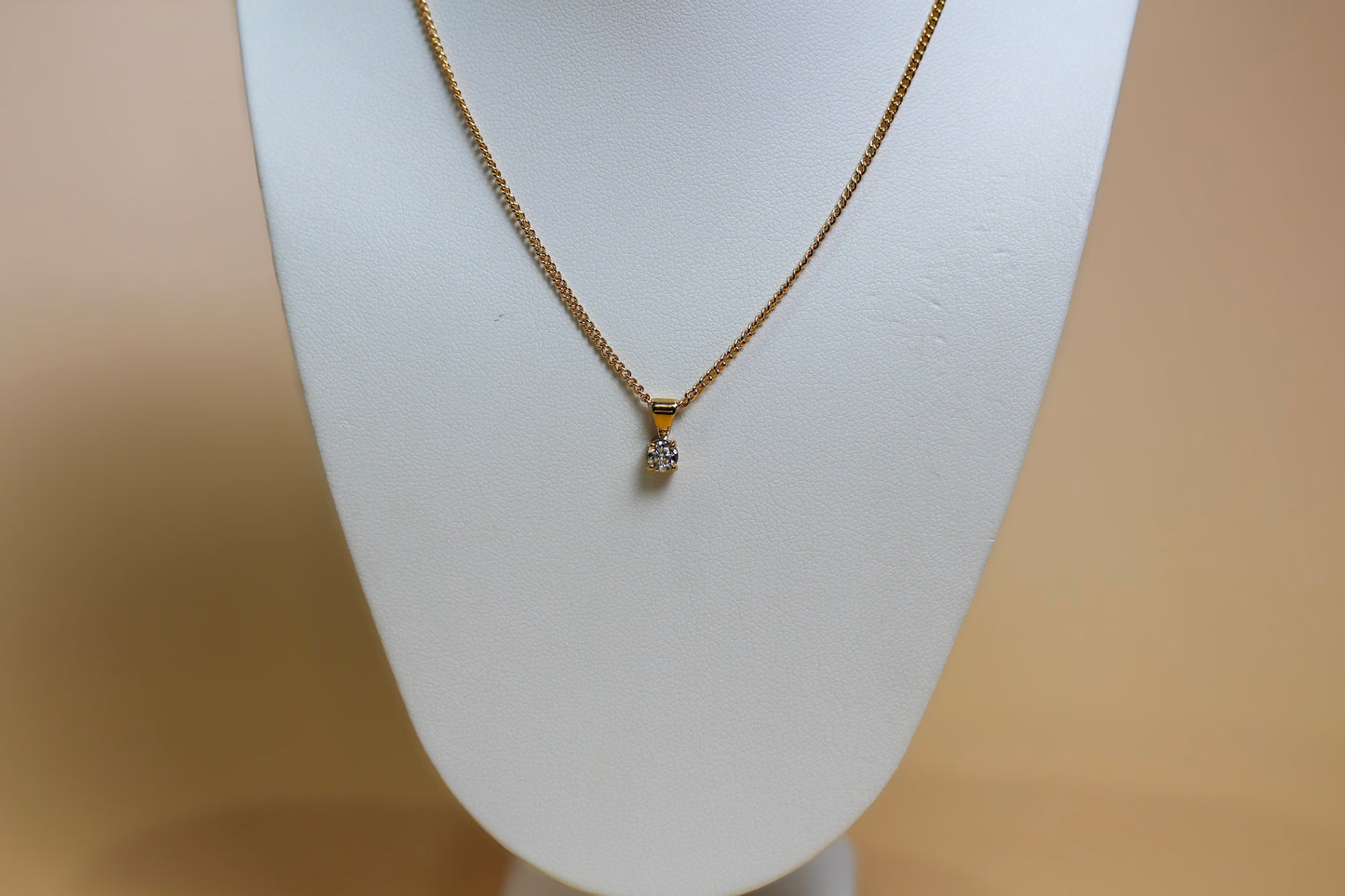 0.26ct Lab Diamond Solitaire Pendant in 9ct Yellow Gold