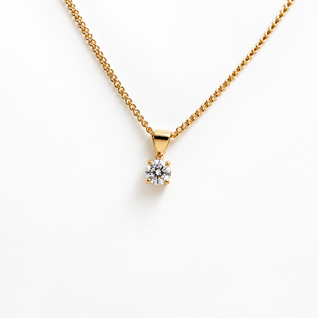0.26ct Lab Diamond Solitaire Pendant in 9ct Yellow Gold