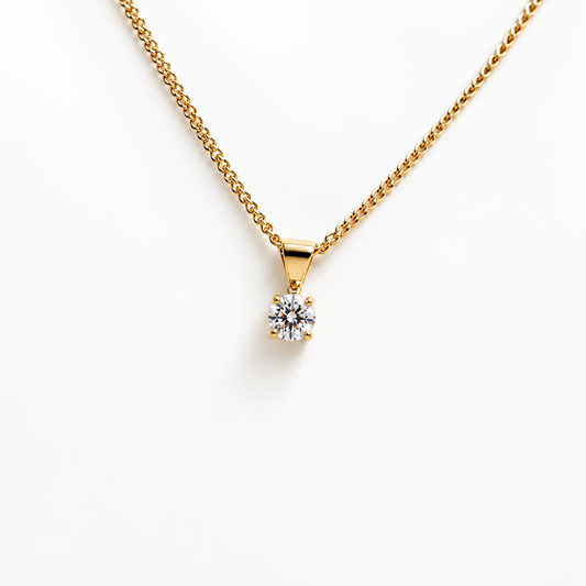 0.26ct Lab Diamond Solitaire Pendant in 9ct Yellow Gold