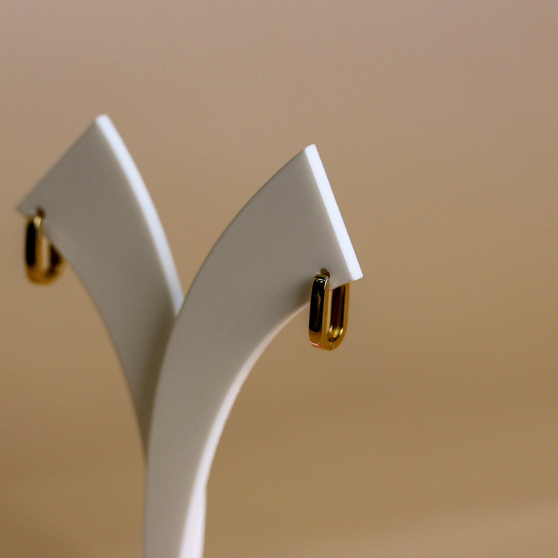 9ct Gold Flat Edge Oval Huggies Earrings Pair