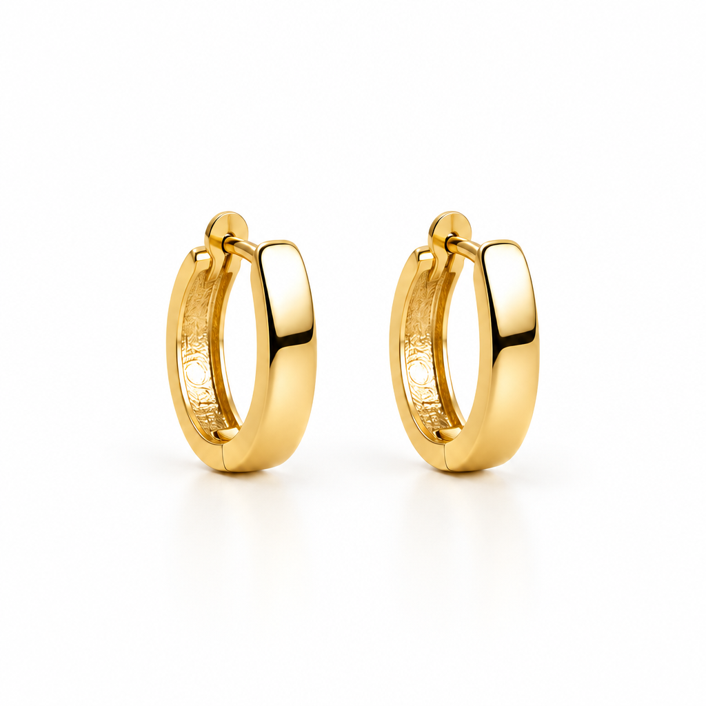 Oval Huggie Earrings in 9ct Solid Yellow Gold