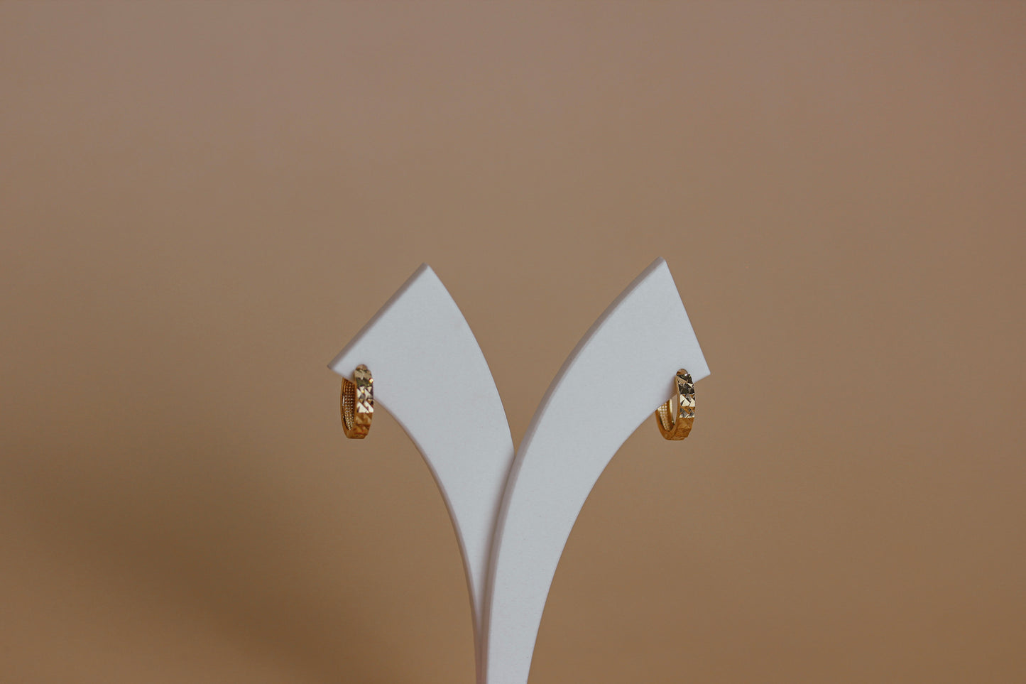 9ct Gold Prism Texture Huggie Earrings