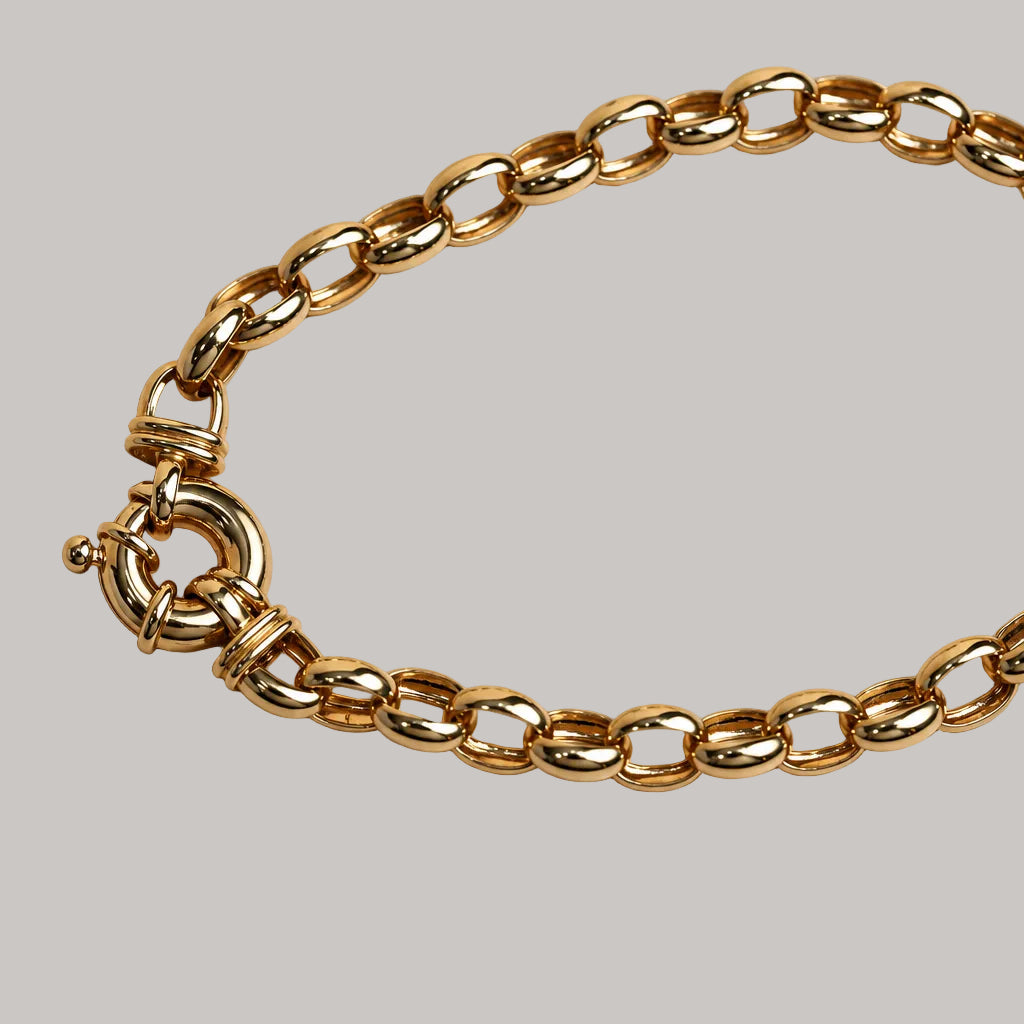 Bold Oval Belcher Bracelet in 9ct Solid Yellow Gold