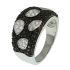 Sterling Silver Black & White Cubic Zirconia Dress RIng