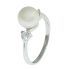 Sterling Silver Pearl & Cubic Zirconia RIng