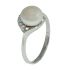 Sterling Silver Freshwater Pearl & CZ Dress Ring